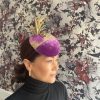 Headpiece Rental | The Stables Birr No.38 - Purple Gold Feather Headpiece