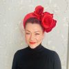 Headpiece Rental | The Stables Birr No.36 - Red Floral High Band