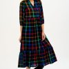 Dresses/Skirts | The Stables Birr Uri Midi Smock Dress - Black, Rainbow Check