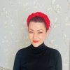 Headpiece Rental | The Stables Birr No.29 - Red Ruched Band With Net Headpiece