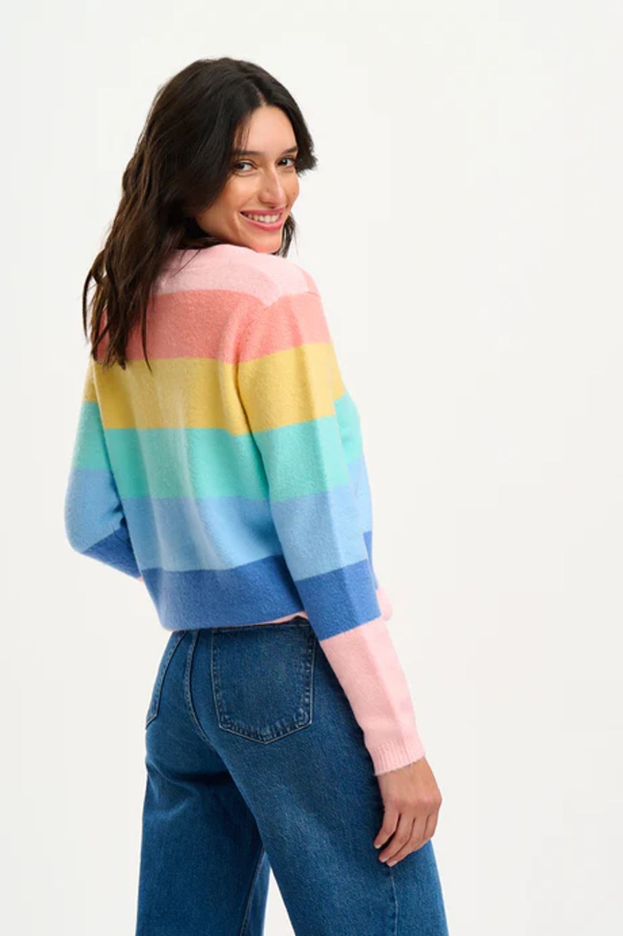 Tops | The Stables Birr Izzy Cardigan - Multi, Pastel Rainbow Stripes